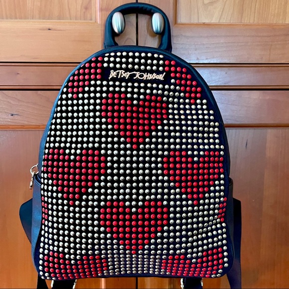 Betsey Johnson Heart Studded Backpack - Picture 8 of 10
